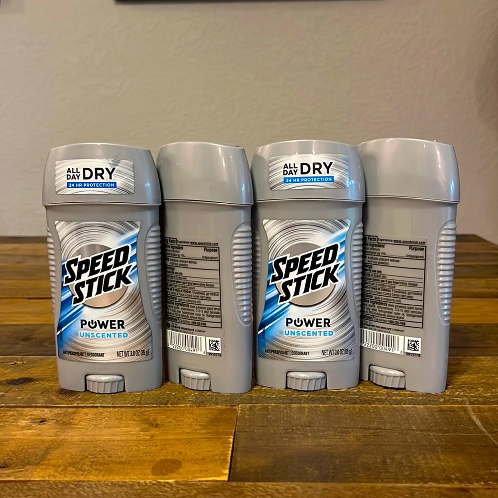 4/$11 🙌 Speed Stick Power Unscented Men's Deodorant, 24 HR Protection - 3 oz ea